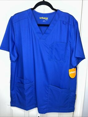 Urbane Men V-Neck Medical Top - Royal Blue